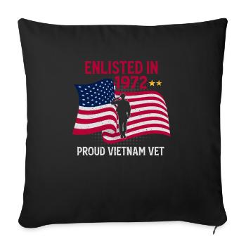 Vétéran du Vietnam - Housse de coussin décorative 45 x 45 cm - noir - Devant