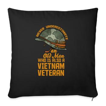 Vétéran du Vietnam - Housse de coussin décorative 45 x 45 cm - noir - Devant