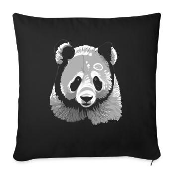 Stylized Baby Panda - Sofa pillowcase 17,3'' x 17,3'' (45 x 45 cm) - black - Front
