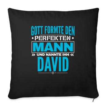 David Name Design - Sofakissenbezug 45 x 45 cm - Schwarz - Vorne
