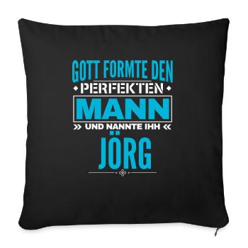 Jörg Name Design - Sofakissenbezug 45 x 45 cm - Schwarz - Vorne