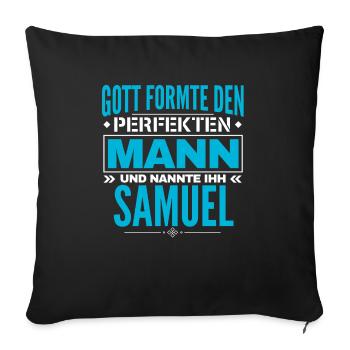 Samuel Name Design - Sofakissenbezug 45 x 45 cm - Schwarz - Vorne