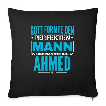 Ahmed Name Design - Sofakissenbezug 45 x 45 cm - Schwarz - Vorne