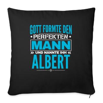 Albert Name Design - Sofakissenbezug 45 x 45 cm - Schwarz - Vorne