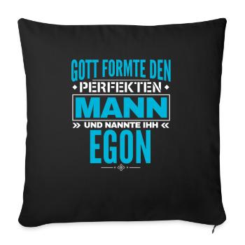 Egon Name Design - Sofakissenbezug 45 x 45 cm - Schwarz - Vorne