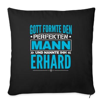 Erhard Name Design - Sofakissenbezug 45 x 45 cm - Schwarz - Vorne