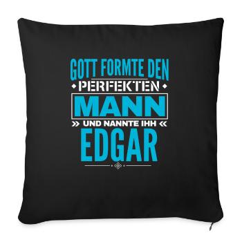 Edgar Name Design - Sofakissenbezug 45 x 45 cm - Schwarz - Vorne