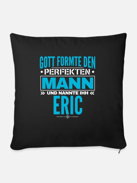 Eric Name Design - Sofakissenbezug 45 x 45 cm - Schwarz