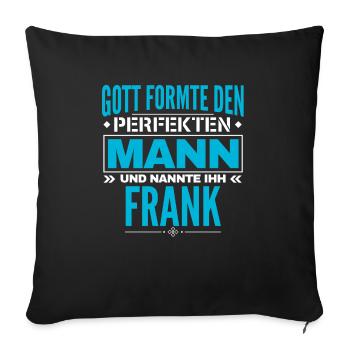 Frank Name Design - Sofakissenbezug 45 x 45 cm - Schwarz - Vorne