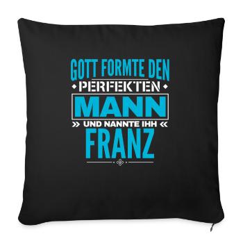 Franz Name Design - Sofakissenbezug 45 x 45 cm - Schwarz - Vorne