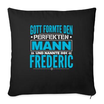 Frederic Name Design - Sofakissenbezug 45 x 45 cm - Schwarz - Vorne