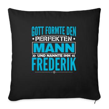 Frederik Name Design - Sofakissenbezug 45 x 45 cm - Schwarz - Vorne