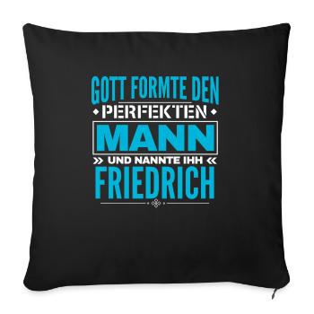 Friedrich Name Design - Sofakissenbezug 45 x 45 cm - Schwarz - Vorne