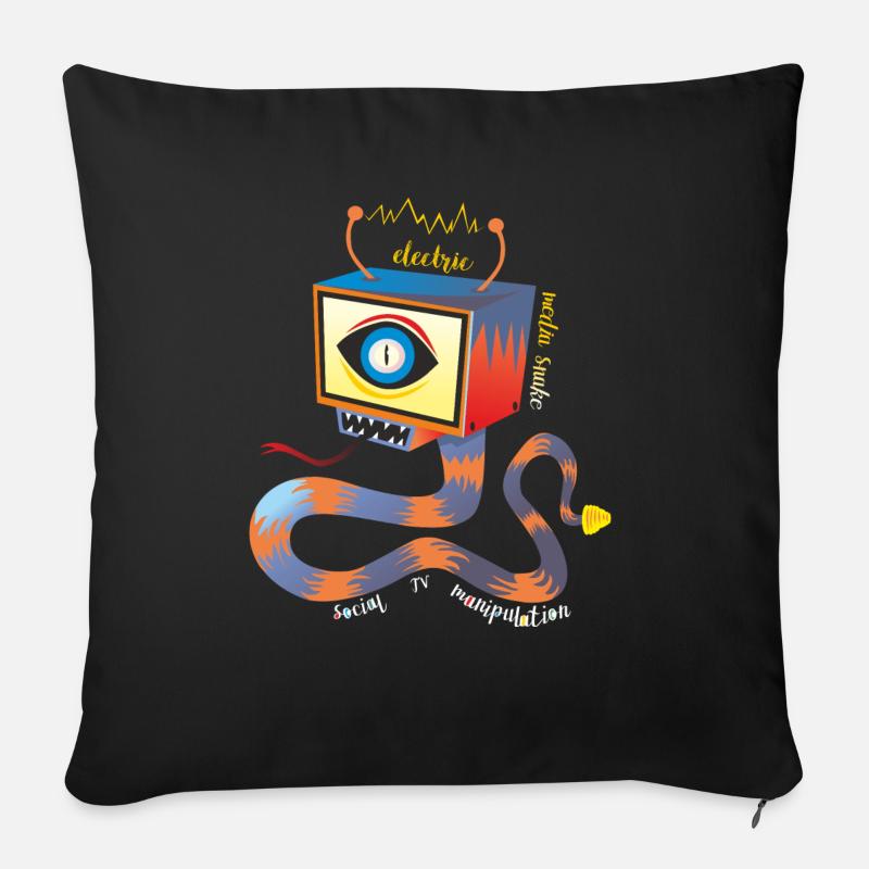TV'S ELECTRIC SNAKE - Sofa pillowcase 17,3'' x 17,3'' (45 x 45 cm) - black