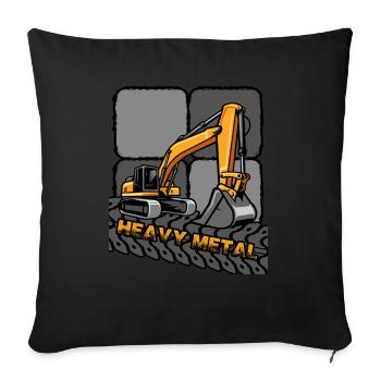Excavatrice Opérateur d’excavatrice Godet d’excavatrice « Digger » - Housse de coussin décorative 45 x 45 cm - noir - Devant