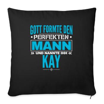 Kay Name Design - Sofakissenbezug 45 x 45 cm - Schwarz - Vorne