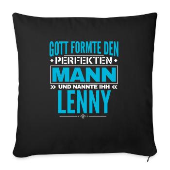 Lenny Name Design - Sofakissenbezug 45 x 45 cm - Schwarz - Vorne