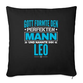 Leo Name Design - Sofakissenbezug 45 x 45 cm - Schwarz - Vorne