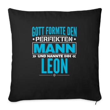 Leon Name Design - Sofakissenbezug 45 x 45 cm - Schwarz - Vorne