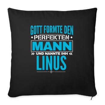 Linus Name Design - Sofakissenbezug 45 x 45 cm - Schwarz - Vorne