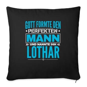Lothar Name Design - Sofakissenbezug 45 x 45 cm - Schwarz - Vorne