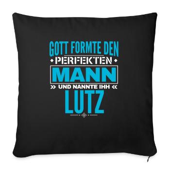 Lutz Name Design - Sofakissenbezug 45 x 45 cm - Schwarz - Vorne