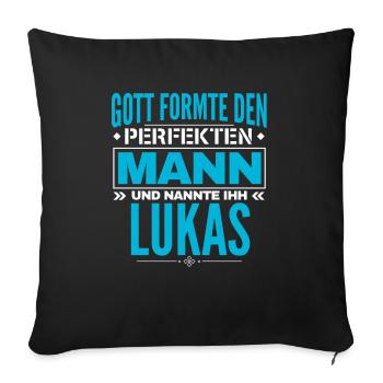 Lukas Name Design - Sofakissenbezug 45 x 45 cm - Schwarz - Vorne