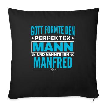Manfred Name Design - Sofakissenbezug 45 x 45 cm - Schwarz - Vorne