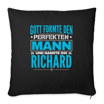 Richard Name Design - Sofakissenbezug 45 x 45 cm - Schwarz - Vorne