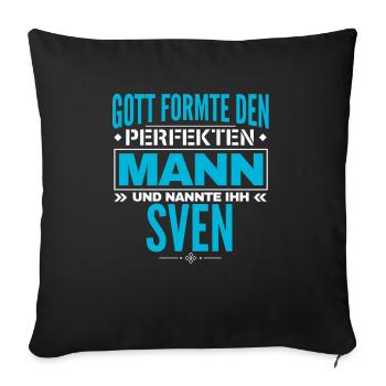 Sven Name Design - Sofakissenbezug 45 x 45 cm - Schwarz - Vorne