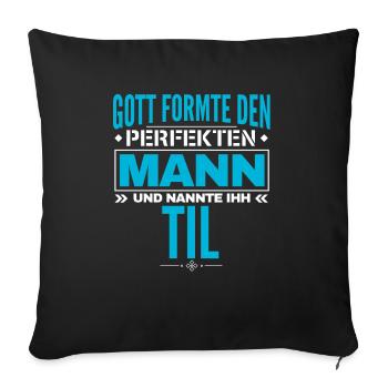 Til Name Design - Sofakissenbezug 45 x 45 cm - Schwarz - Vorne