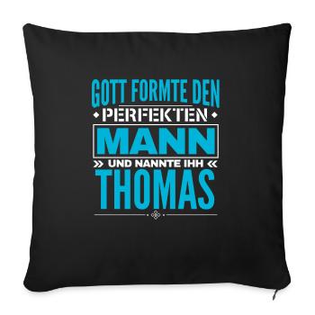 Thomas Name Design - Sofakissenbezug 45 x 45 cm - Schwarz - Vorne