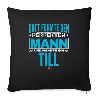 Till Name Design - Sofakissenbezug 45 x 45 cm - Schwarz - Vorne