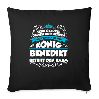 Benedikt Name Design - Sofakissenbezug 45 x 45 cm - Schwarz - Vorne