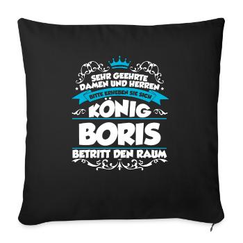 Boris Name Design - Sofakissenbezug 45 x 45 cm - Schwarz - Vorne