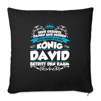 David Name Design - Sofakissenbezug 45 x 45 cm - Schwarz - Vorne