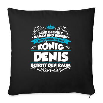 Denis Name Design - Sofakissenbezug 45 x 45 cm - Schwarz - Vorne