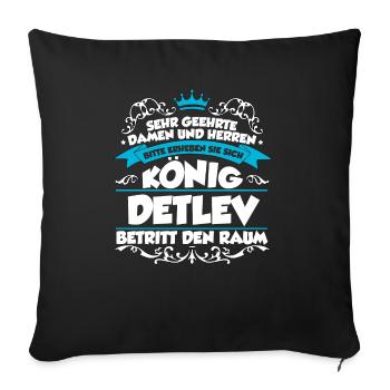 Detlev Name Design - Sofakissenbezug 45 x 45 cm - Schwarz - Vorne