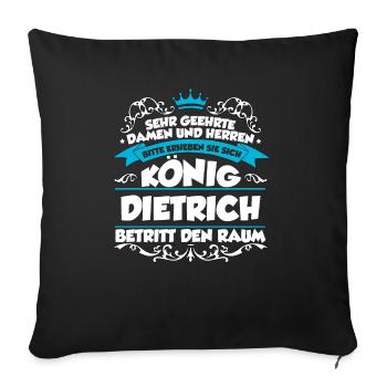 Dietrich Name Design - Sofakissenbezug 45 x 45 cm - Schwarz - Vorne
