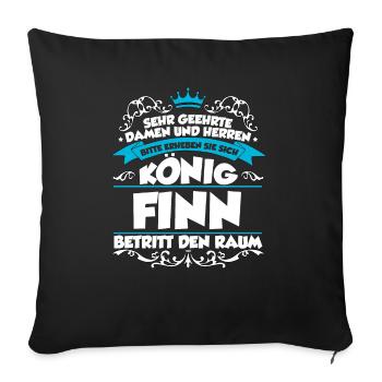 Finn Name Design - Sofakissenbezug 45 x 45 cm - Schwarz - Vorne