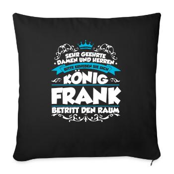 Frank Name Design - Sofakissenbezug 45 x 45 cm - Schwarz - Vorne