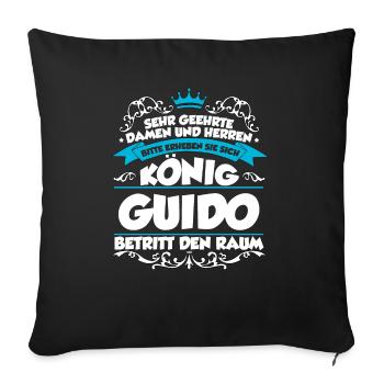 Guido Name Design - Sofakissenbezug 45 x 45 cm - Schwarz - Vorne