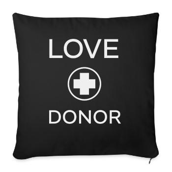 DONATEUR d’amour - Housse de coussin décorative 45 x 45 cm - noir - Devant