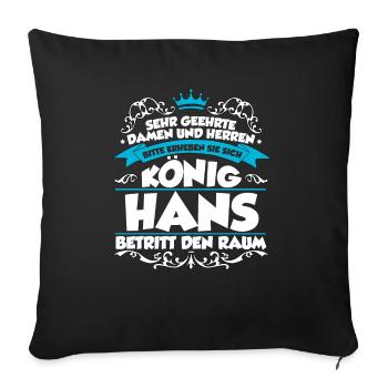 Hans Name Design - Sofakissenbezug 45 x 45 cm - Schwarz - Vorne