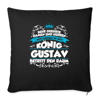 Gustav Name Design - Sofakissenbezug 45 x 45 cm - Schwarz - Vorne