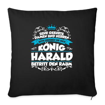 Harald Name Design - Sofakissenbezug 45 x 45 cm - Schwarz - Vorne