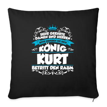 Kurt Name Design - Sofakissenbezug 45 x 45 cm - Schwarz - Vorne