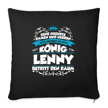 Lenny Name Design - Sofakissenbezug 45 x 45 cm - Schwarz - Vorne