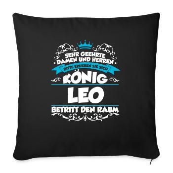Leo Name Design - Sofakissenbezug 45 x 45 cm - Schwarz - Vorne