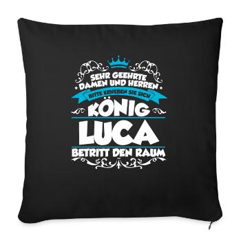 Luca Name Design - Sofakissenbezug 45 x 45 cm - Schwarz - Vorne